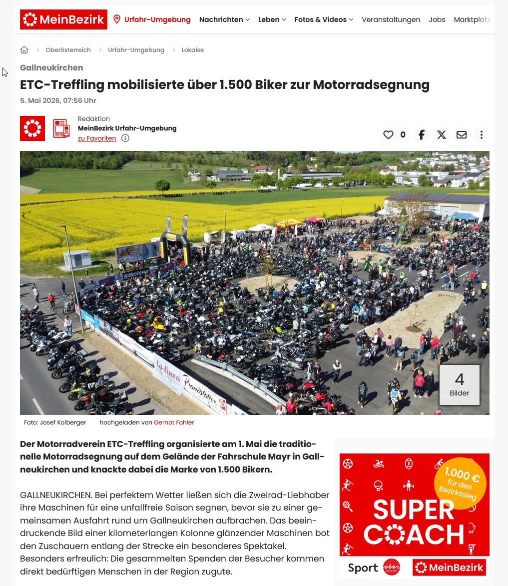 Bezirksrundschau Motorradsegnung 2026
