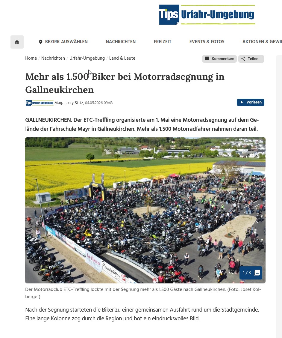 Tips Motorradsegnung neu